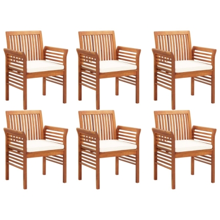 7 Piece Outdoor Dining Set with Cushions Solid Acacia Wood - Image 4
