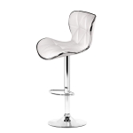 Artiss Set of 2 PU Leather Patterned Bar Stools - White and Chrome
