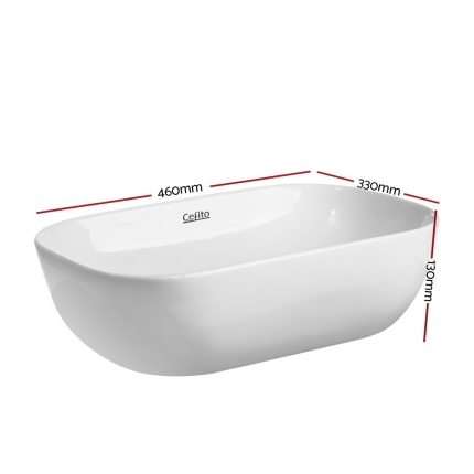 Cefito Ceramic Bathroom Basin Sink Vanity Above Counter Basins White Hand Wash - Image 2