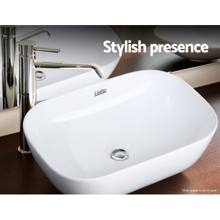 Cefito Ceramic Bathroom Basin Sink Vanity Above Counter Basins White Hand Wash - Image 3