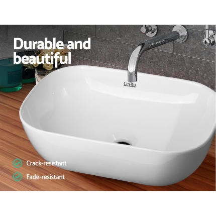 Cefito Ceramic Bathroom Basin Sink Vanity Above Counter Basins White Hand Wash - Image 4