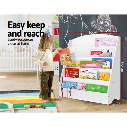 Keezi 5 Tiers Kids Bookshelf Magazine Rack Shelf Organiser Bookcase Display - Image 3