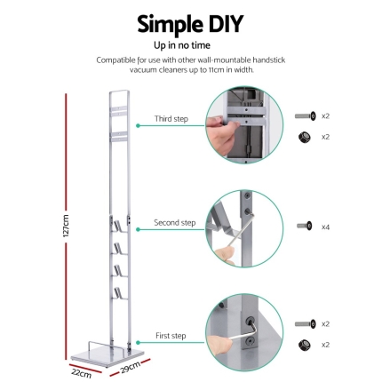 Freestanding Dyson Vacuum Stand Rack Holder Handheld Cleaner V6 7 8 V10 Silver - Image 2