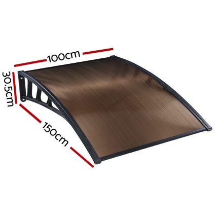 Instahut Window Door Awning Door Canopy Outdoor Patio Cover Shade 1.5mx1m DIY BR - Image 2