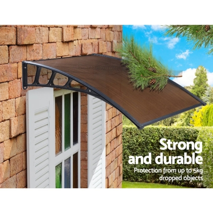 Instahut Window Door Awning Door Canopy Outdoor Patio Cover Shade 1.5mx1m DIY BR - Image 4
