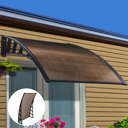 Instahut Window Door Awning Door Canopy Outdoor Patio Cover Shade 1.5mx1m DIY BR - Image 7