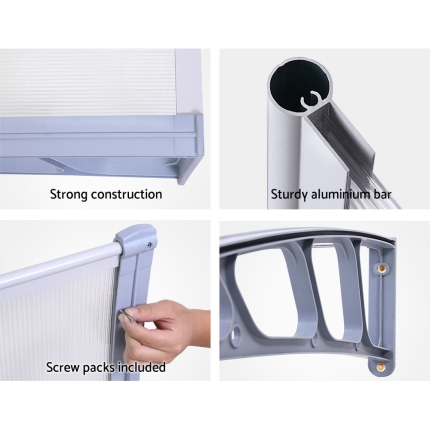 Instahut Window Door Awning Door Canopy Outdoor Patio Sun Shield 1.5mx1m DIY - Image 6