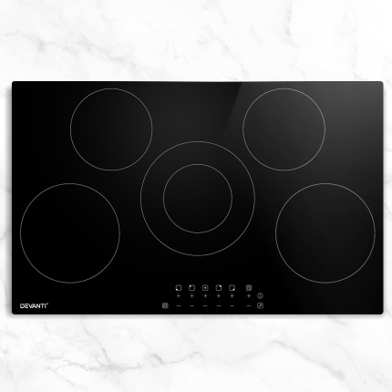 Devanti 90cm Ceramic Cooktop Electric Cook Top 5 Burner Stove Hob Touch Control 6-Zones - Image 7