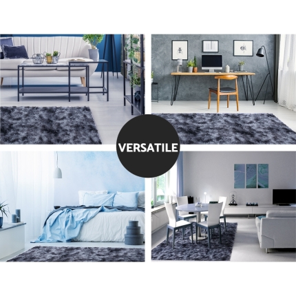Artiss Gradient Shaggy Rug 200x230cm Carpet Area Rugs Dark Grey - Image 4