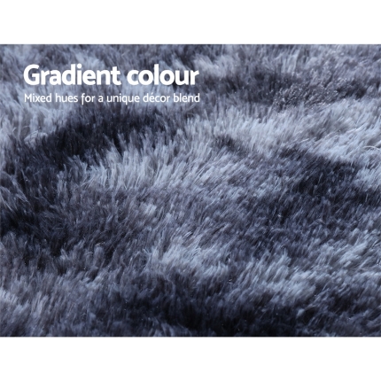 Artiss Gradient Shaggy Rug 200x230cm Carpet Area Rugs Dark Grey - Image 5