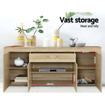 Artiss Buffet Sideboard Cabinet Storage 4 Doors Cupboard Hall Wood Hallway Table - Image 5