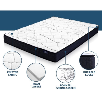 Giselle Bedding Queen Size Mattress Bed Medium Firm Foam Bonnell Spring 16cm - Image 3
