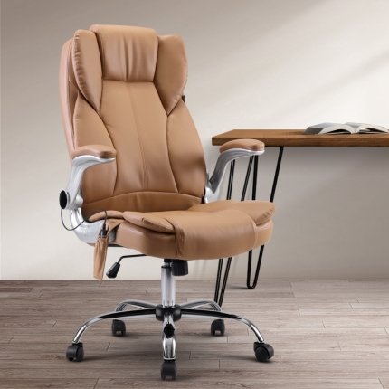 Artiss Massage Office Chair Gaming Chair Computer Desk Chair 8 Point Vibration Espresso - Image 7