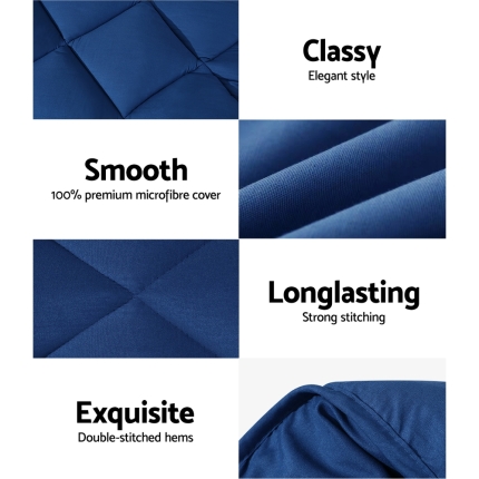 Giselle Bamboo Microfibre Microfiber Quilt Queen 400GSM Duvet All Season Blue - Image 5