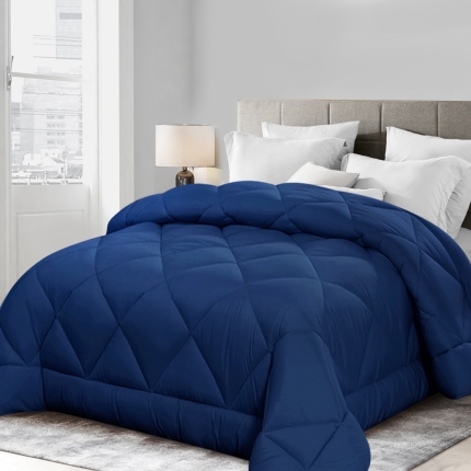 Giselle Bamboo Microfibre Microfiber Quilt 400GSM Doona Duvet SK All Season Blue - Image 7