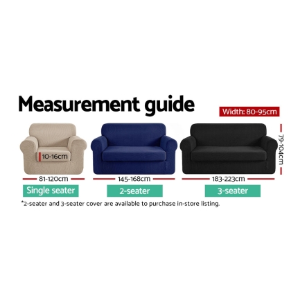 Artiss 2-piece Sofa Cover Elastic Stretch Couch Covers Protector 1 Steater Coffee - Image 5