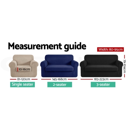 Artiss 2-piece Sofa Cover Elastic Stretch Couch Covers Protector 2 Steater Sand - Image 2