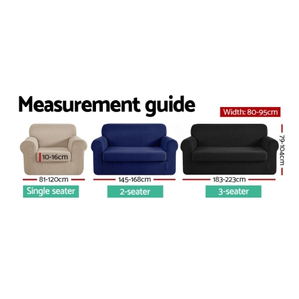 Artiss 2-piece Sofa Cover Elastic Stretch Couch Covers Protector 3 Steater Coffee - Image 2