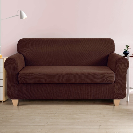 Artiss 2-piece Sofa Cover Elastic Stretch Couch Covers Protector 3 Steater Coffee - Image 7