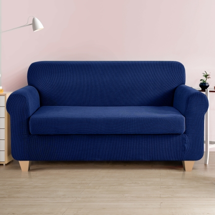 Artiss 2-piece Sofa Cover Elastic Stretch Couch Covers Protector 3 Steater Navy - Image 7