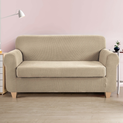 Artiss 2-piece Sofa Cover Elastic Stretch Couch Covers Protector 3 Steater Sand - Image 7