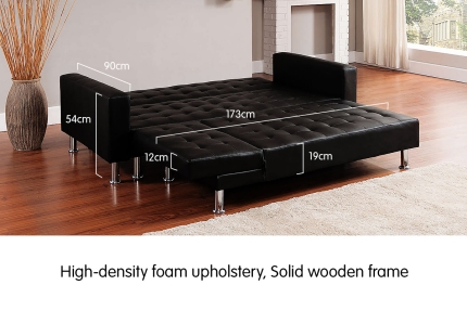 5 Seater PU Faux Leather Corner Sofa Bed Couch with Chaise - Image 4