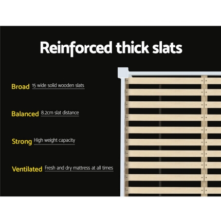 Artiss Bed Frame King Size Wooden Bed Base Timber Foundation Mattress Platform - Image 5