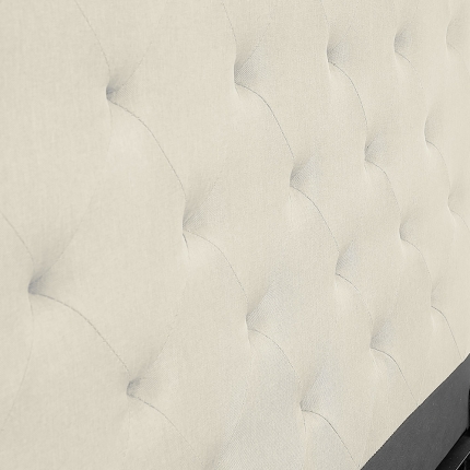 King Fabric Gas Lift Bed Frame with Headboard - Beige - Image 3