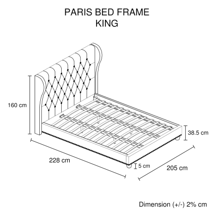 Paris Bedframe King Size - Image 7