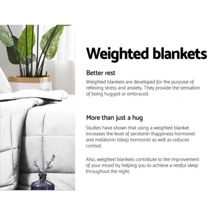 Laura Hill Weighted Blanket Heavy Kids Quilt Doona 7Kg - White - Image 2