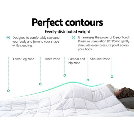 Laura Hill Weighted Blanket Heavy Kids Quilt Doona 7Kg - White - Image 3