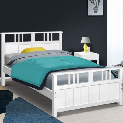 Artiss Wooden Bed Frame Timber Single Size EVA Kids Adults Mattress Bed Base - Image 7