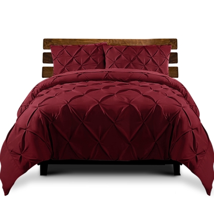 Giselle Luxury Classic Bed Duvet Doona Quilt Cover Set Hotel King Burgundy Red - Image 3