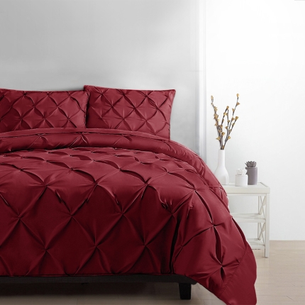 Giselle Luxury Classic Bed Duvet Doona Quilt Cover Set Hotel King Burgundy Red - Image 6