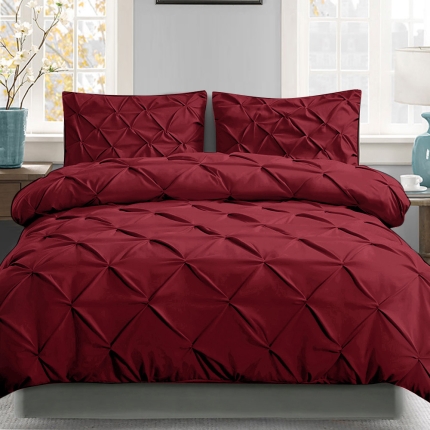 Giselle Luxury Classic Bed Duvet Doona Quilt Cover Set Hotel King Burgundy Red - Image 7