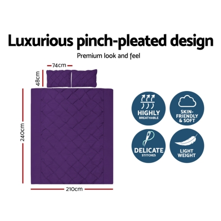 Giselle Luxury Classic Bed Duvet Doona Quilt Cover Set Hotel King Purple - Image 2