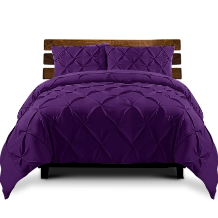 Giselle Luxury Classic Bed Duvet Doona Quilt Cover Set Hotel Queen Purple - Image 3