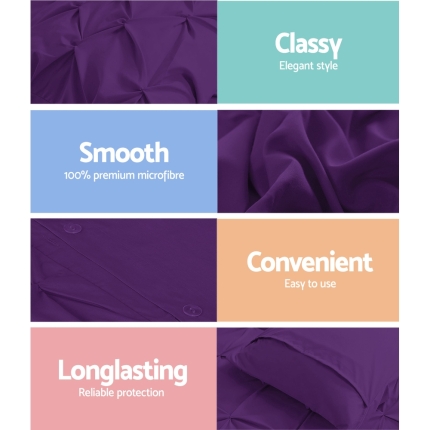 Giselle Luxury Classic Bed Duvet Doona Quilt Cover Set Hotel Queen Purple - Image 5