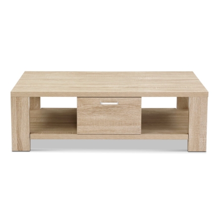Artiss Coffee Table Wooden Shelf Storage Drawer Living Furniture Thick Tabletop - Image 3