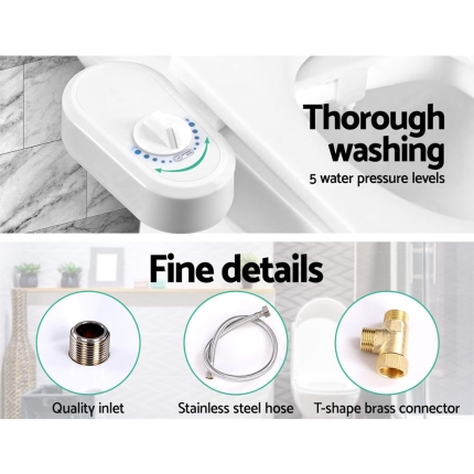Bidet Toilet Seat Spray Sprayer Non Electric Dual Nozzles Wash Attachment - Image 6