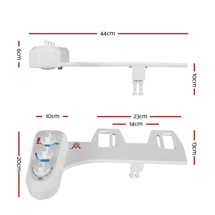 Bidet Toilet Seat Cold Hot Water Spray Non Electric Dual Nozzles Sprayer Hygiene - Image 2