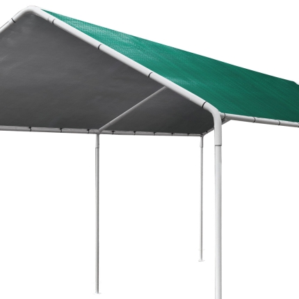 Carports 3m x6m Carport Kits Gazebo Canopy Tent Cover Metal Garden Shed Green - Image 3