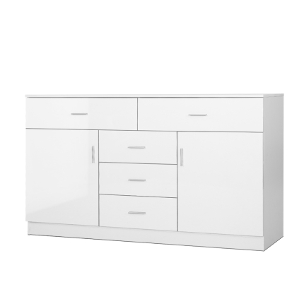 Artiss Buffet Sideboard Cabinet High Gloss Storage Dresser Table Cupboard White - Image 3