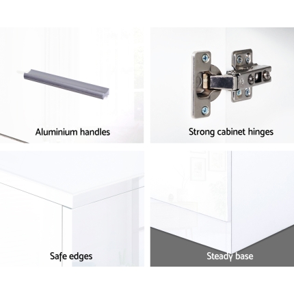Artiss Buffet Sideboard Cabinet High Gloss Storage Dresser Table Cupboard White - Image 6