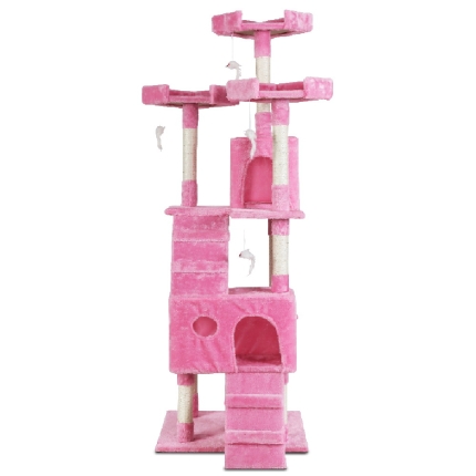 i.Pet Cat Tree Trees Scratching Post Scratcher Tower Condo House Furniture Wood Pink 180cm - Image 3