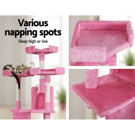 i.Pet Cat Tree Trees Scratching Post Scratcher Tower Condo House Furniture Wood Pink 180cm - Image 5