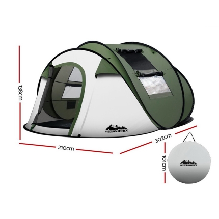 Weisshorn Instant Up Camping Tent 4-5 Person Pop up Tents Family Hiking Beach Dome - Image 2