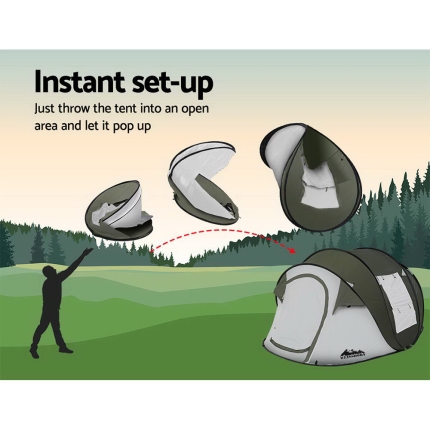 Weisshorn Instant Up Camping Tent 4-5 Person Pop up Tents Family Hiking Beach Dome - Image 4