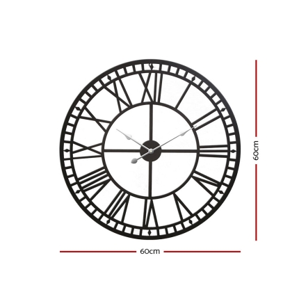 Wall Clock Extra Large Modern Silent No Ticking Movements 3D Home Office Kitchen Decor - 60cm - Image 2