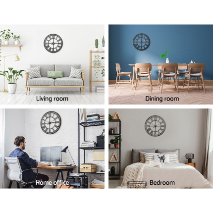 Wall Clock Extra Large Modern Silent No Ticking Movements 3D Home Office Kitchen Decor - 60cm - Image 5